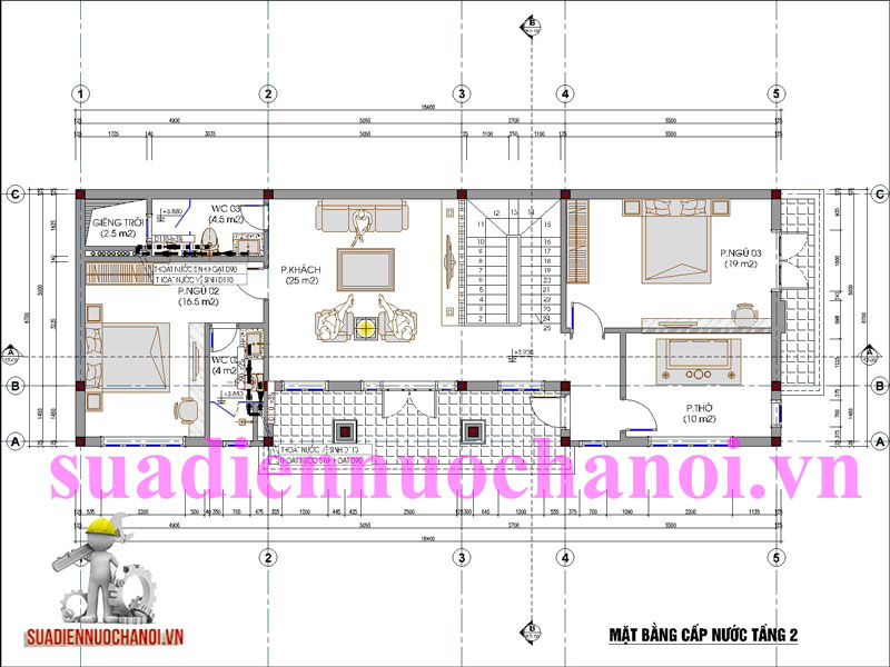 bản vẽ thiết kế đường ống nước nhà vệ sinh