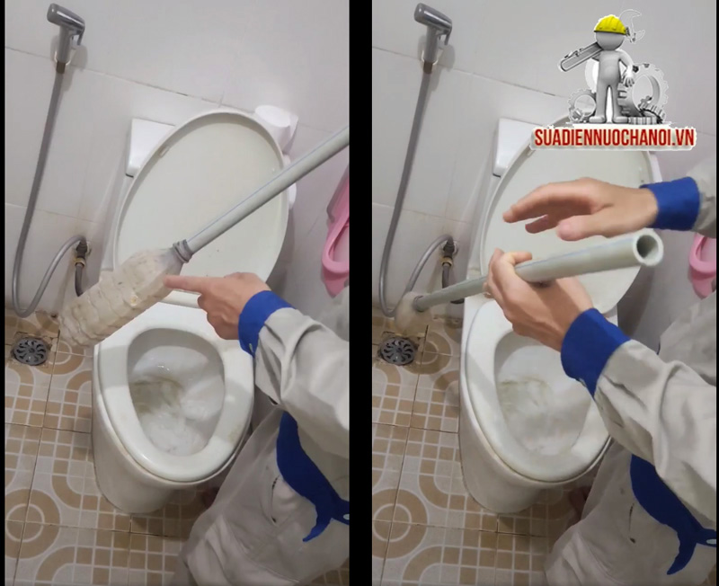 cách sửa bồn cầu bị tắc