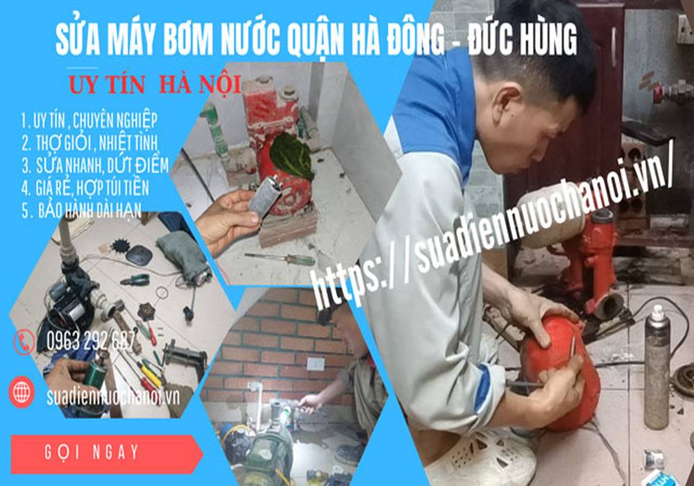 sửa máy bơm đức hùng tại hà đông