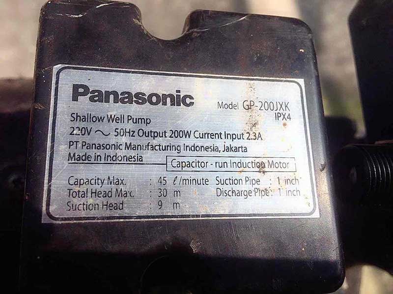 Thông số kỹ thuật Máy bơm nước đẩy cao Panasonic GP-200JXK cũ